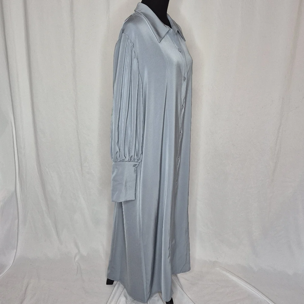 Nap Drape Shirt Robe Loungewear Dress - Size L